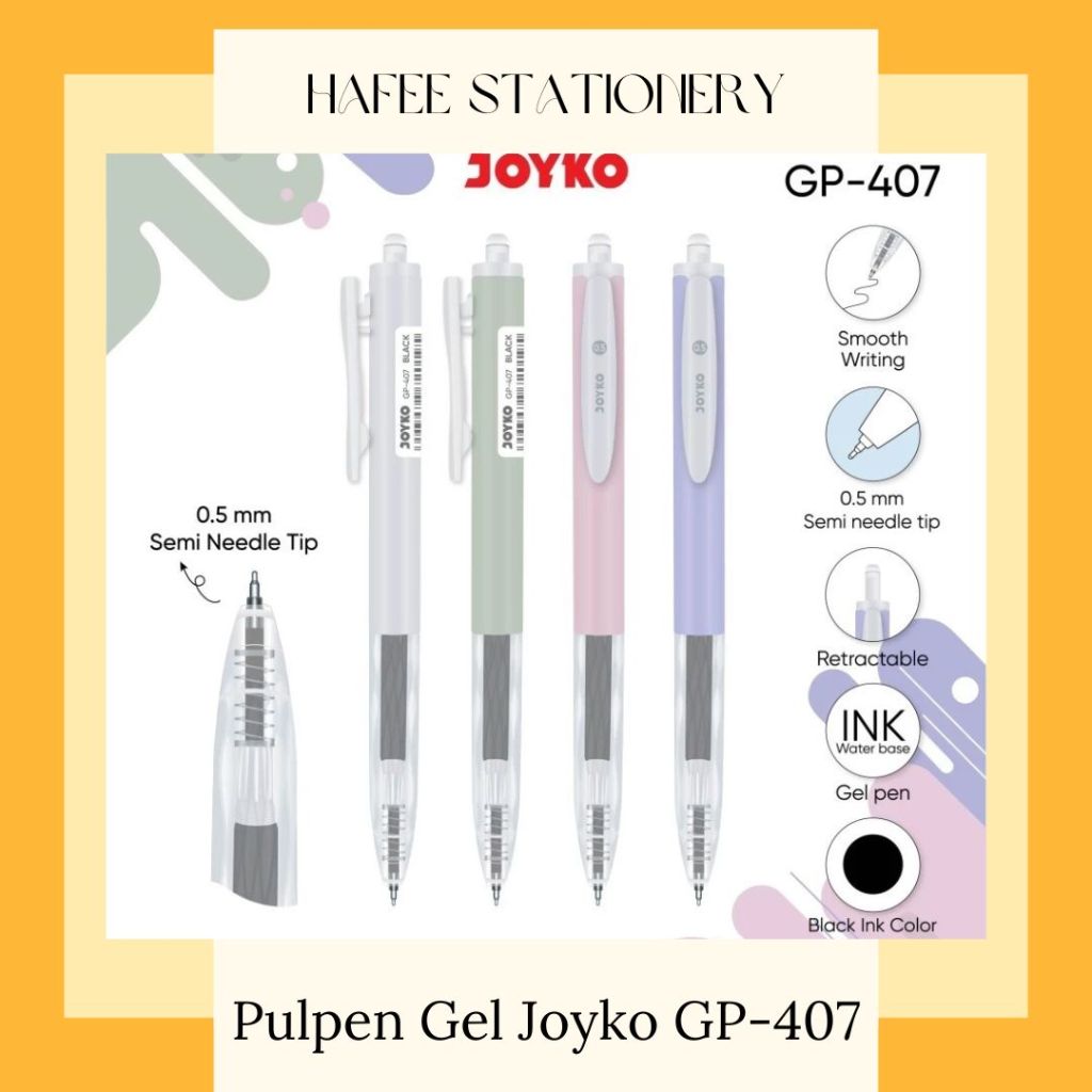 

Gel Pen Pulpen Pena Joyko GP-407 0.5 mm Per Pcs (dapat kirim instant bandung)