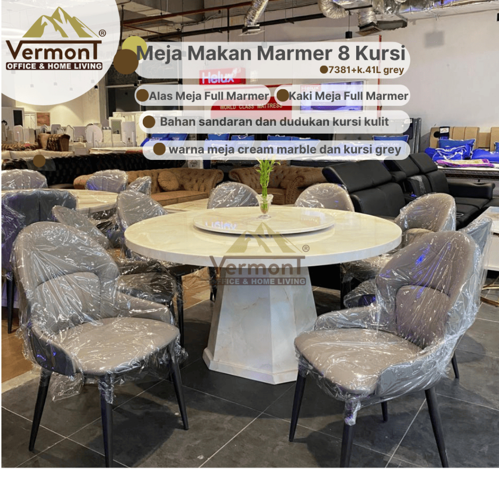 Meja Makan Marmer 8 Kursi 7381