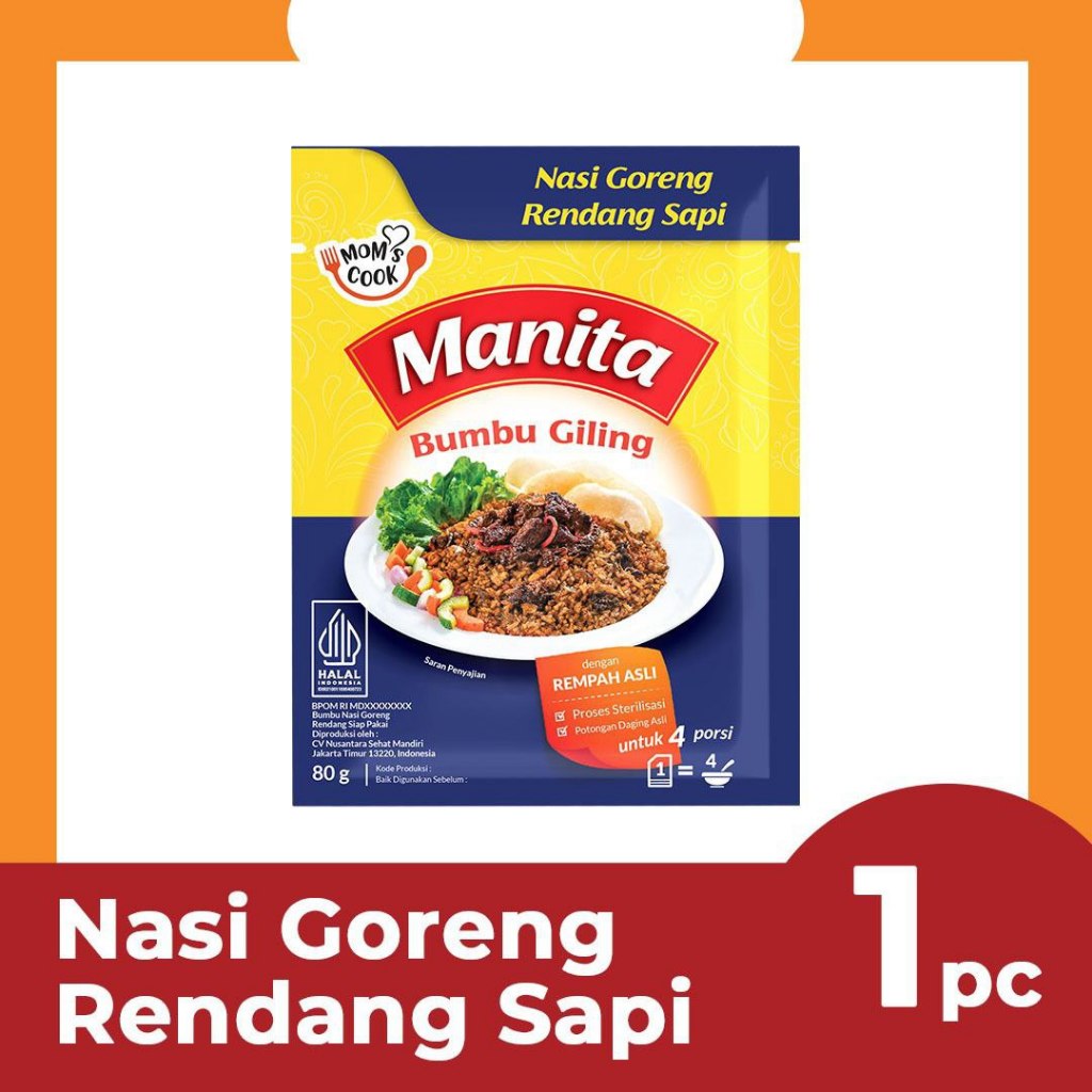 

MANITA / Bumbu Nasi Goreng Rendang Sapi / Bumbu Masak Cepat Saji - 80gr