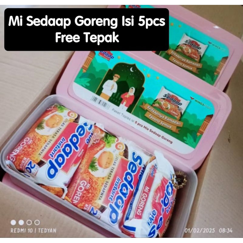 

Sedaap Mie Instant Mi Sedap Instan Isi 5 pcs Free Tepak ( Expired 2025 ) Produk Rawan Rusak Saat Pengiriman Embun Mart