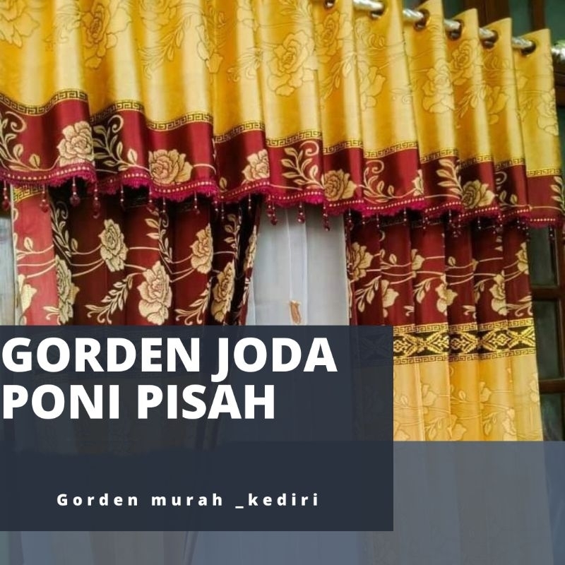 gorden ruang tamu prada poni pisah mewah/ gorden jodha/ gorden smokring