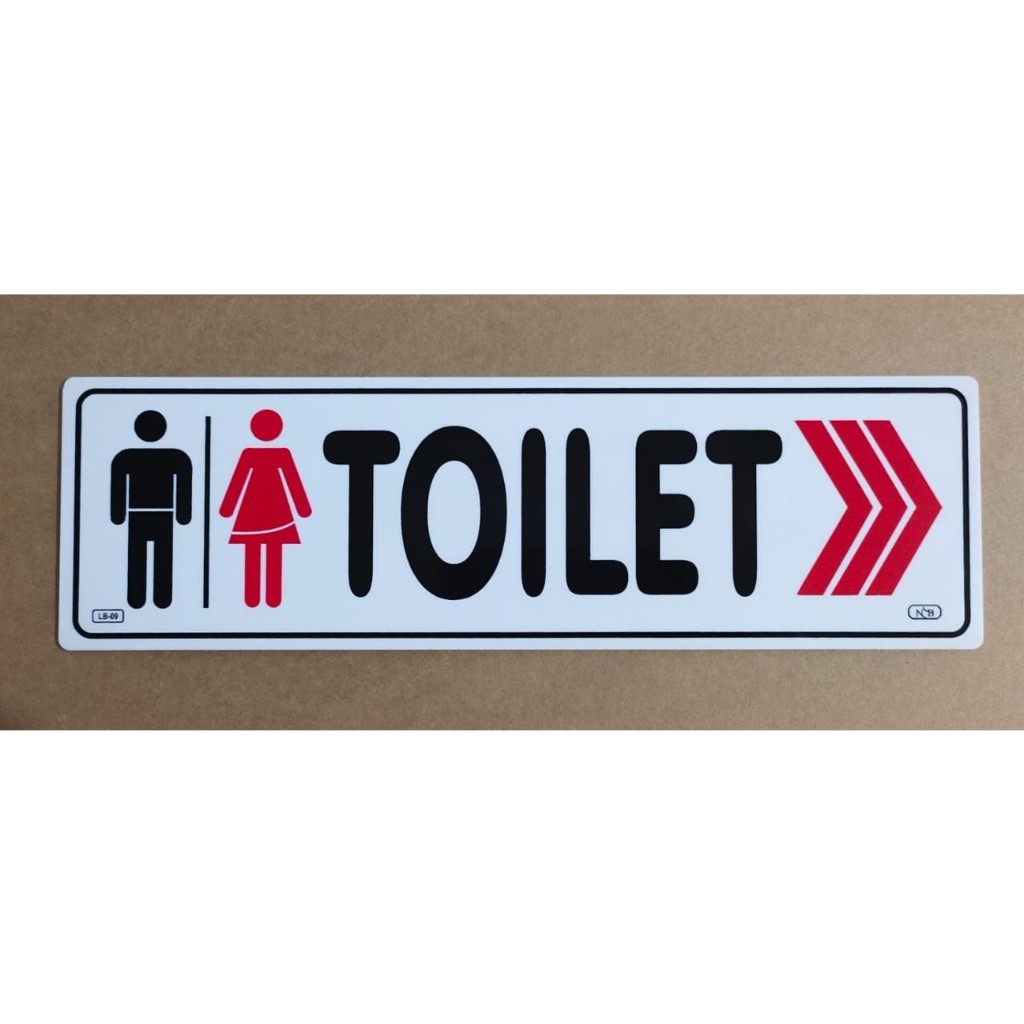

Label Acrylic Besar / Label Akrilik Besar 9x30cm - Toilet Kanan (Putih_Hitam Merah)