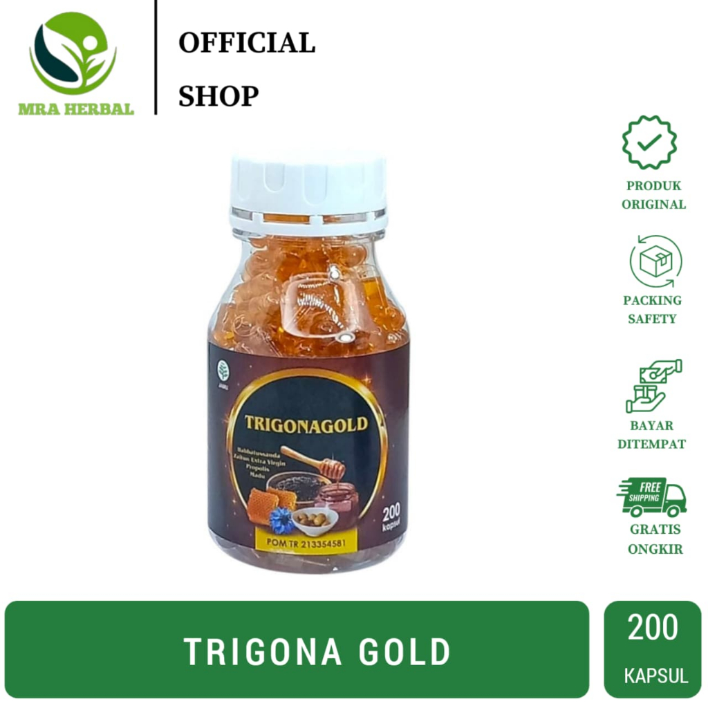 Trigona Gold | Minyak Habbatussauda Plus Propolis & Madu | Trigona Gold 200 Kapsul