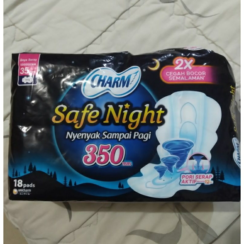 charm pembalut wanita/charm safe night/pembalut 35cm