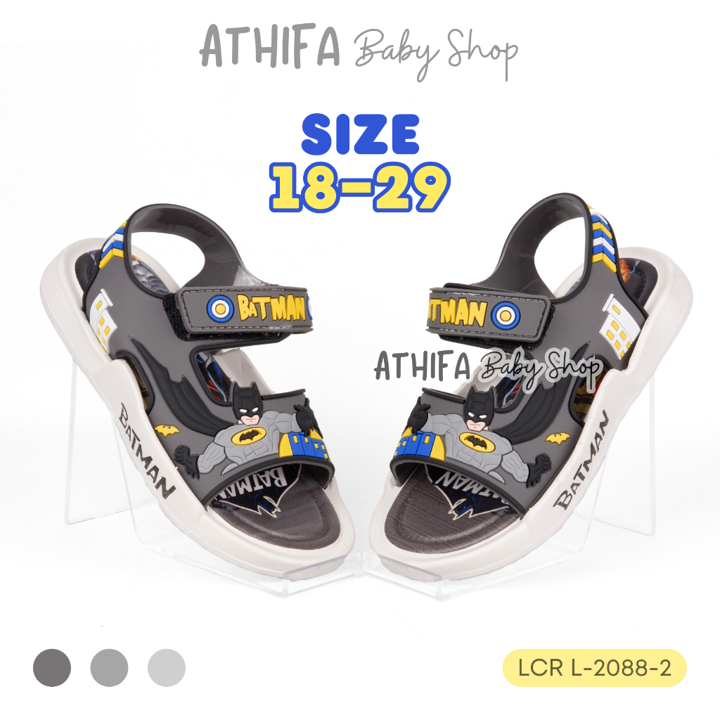 Sepatu Sandal Anak Laki Laki Bayi 1 2 3 4 5 Tahun Tali Belakang Bahan Karet 2025 LCR L-2088-2 Abu