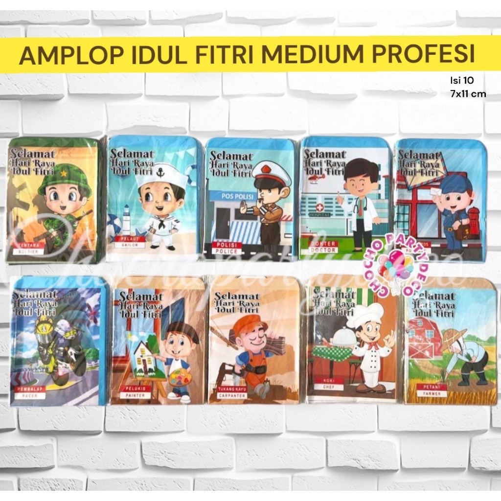 

Amplop LEBARAN IDUL FITRI MEDIUM PROFESI Isi 10 / Angpau Idul Fitri Sedang Pekerjaan