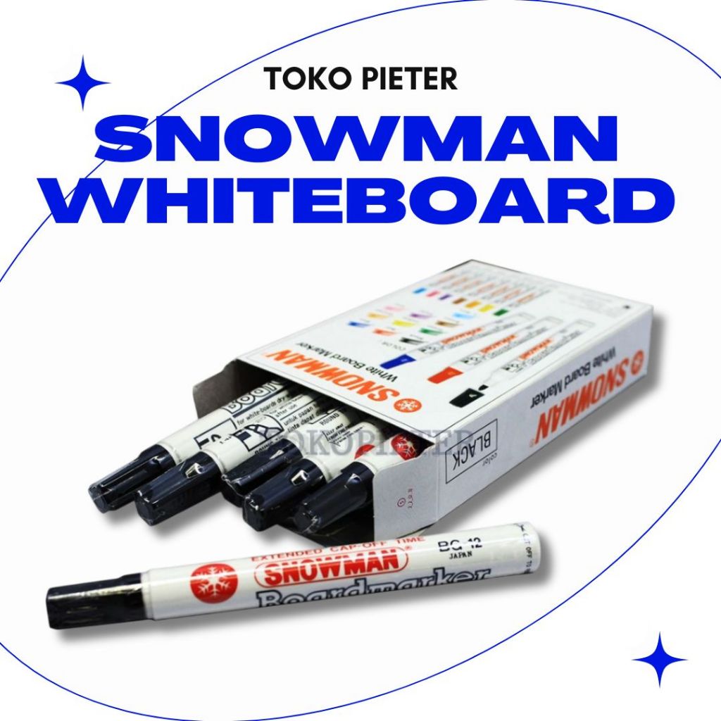 

(1PACK) SPIDOL WHITEBOARD SNOWMAN MARKER // SPIDOL PAPAN TULIS ISI 12 SURABAYA
