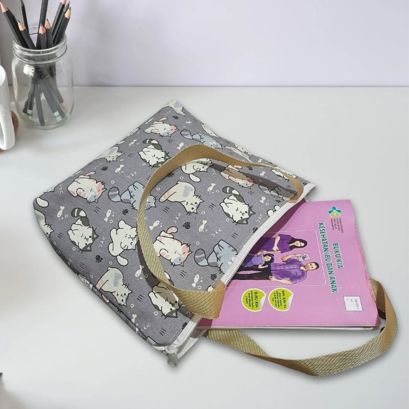 Tas Kanvas Serbaguna / Tas Mukena / Tas Makeup / Pouch Kanvas / Tas Bekal Makanan