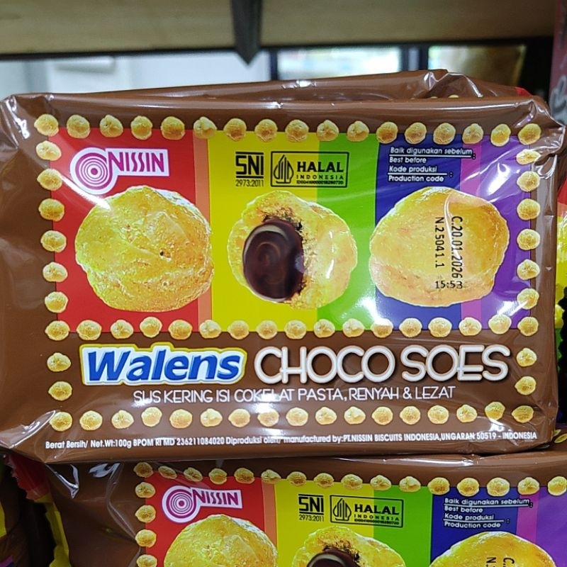 

Nissin Walens Choco Soes SUS Kering Isi Cokelat Pasta, Renyah & Lezat