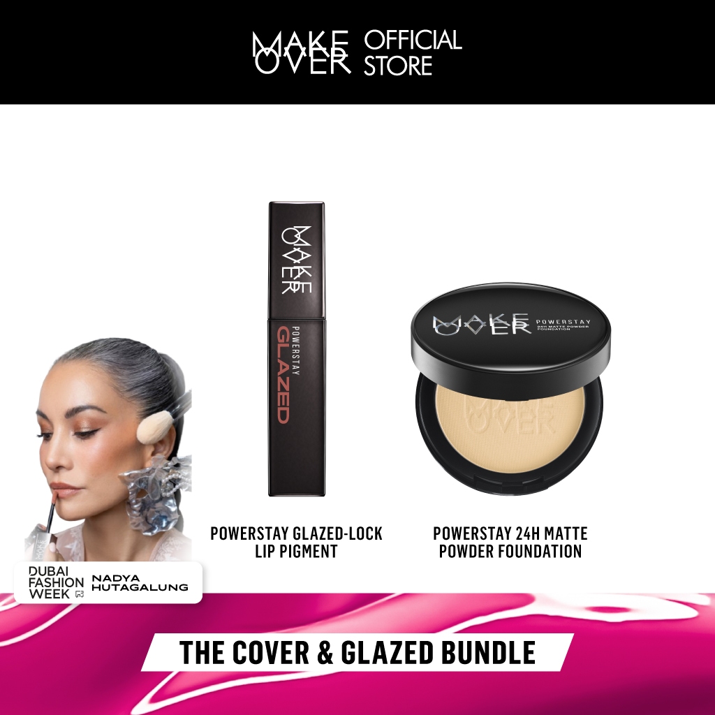 [DUBAI FASHION WEEK | HEMAT 100K] MAKE OVER Glazed Lock + Powerstay Matte Powder Foundation :  THE C