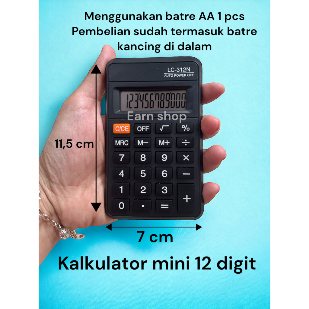 

KALKULATOR MINI LC-312N BATRE AA 12 DIGIT