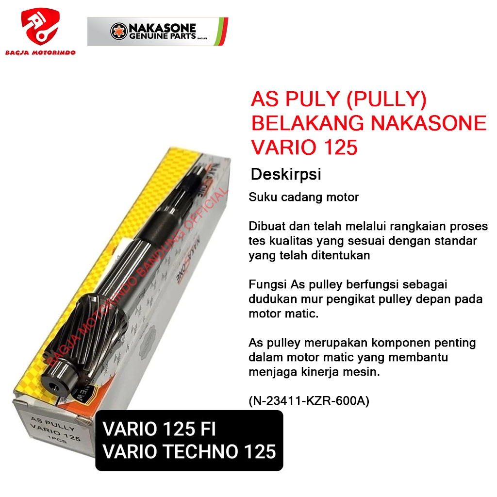 Nakasone Genuine Parts As Pully (Puly) Belakang VARIO 125 FI / VARIO TECHNO 125