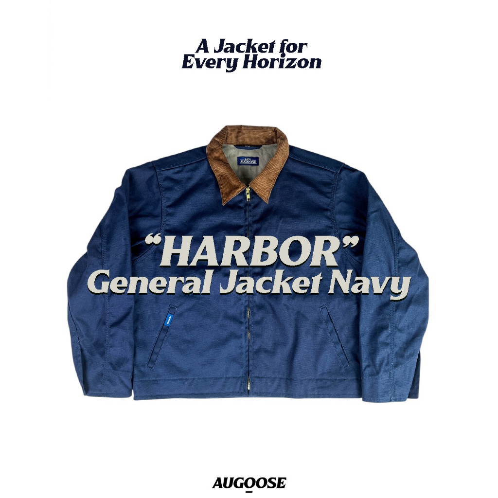 Augoose Harbor Navy General Jacket Duck Canvas