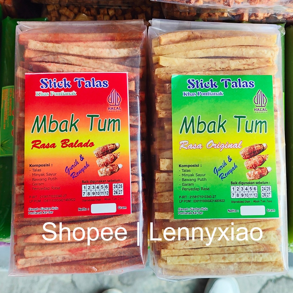 

Stick Talas Susun Snack Keladi MBAK TUM BESAR Khas Pontianak Enak dan HALAL