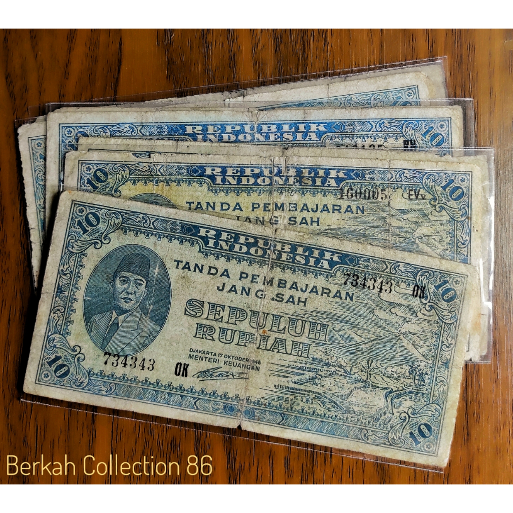 Uang 10 Rupiah Bergambar Sukarno ORI Asli