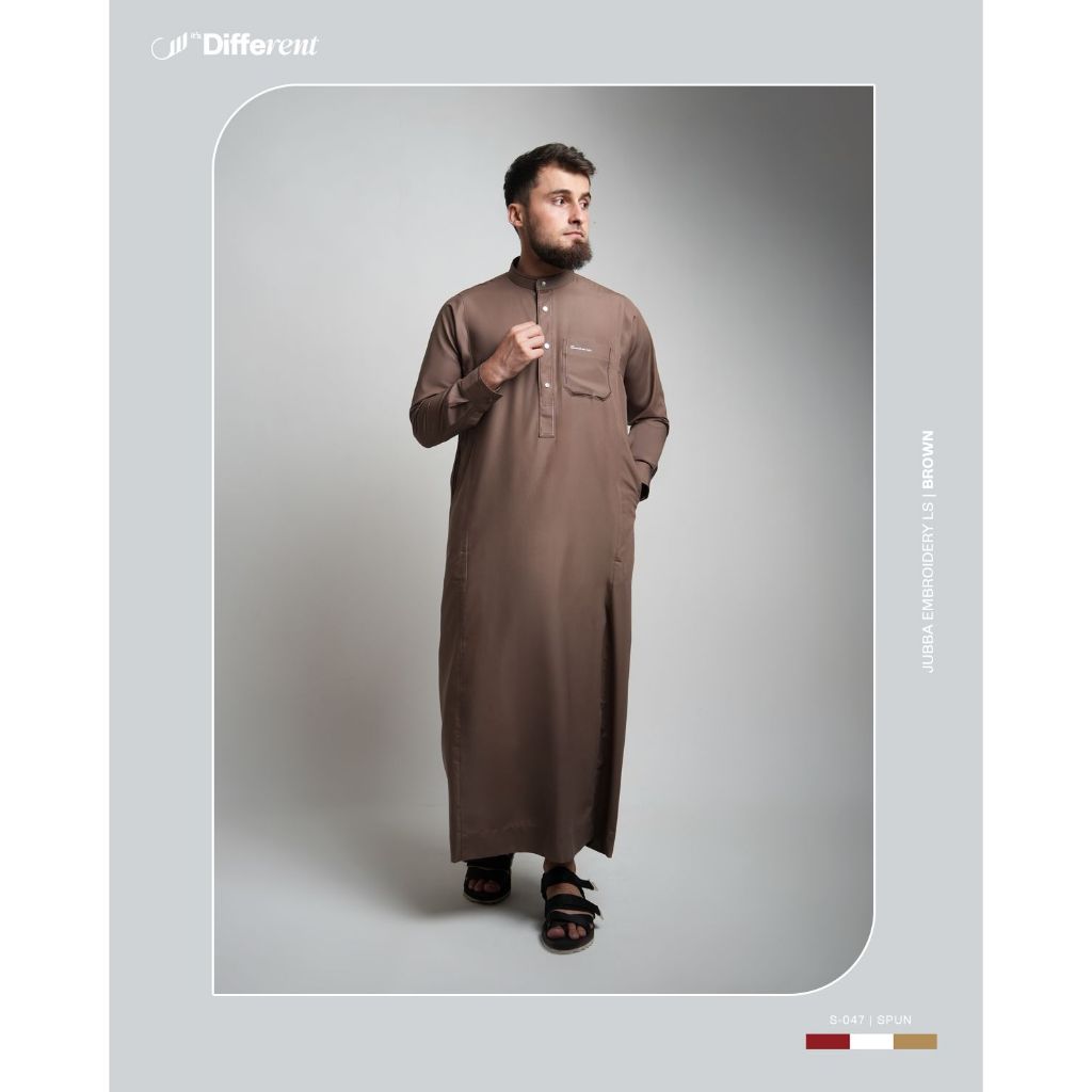 SAMASE Juba Slim Embroldery S047 - T004P Jubah Saudi Baju Gamis Lengan Panjang Pakaian Muslim Pria D