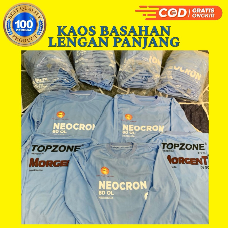 Grosir 15 PCS Kaos Petani | Kaos basahan lengan Panjang | Bahan Lembut