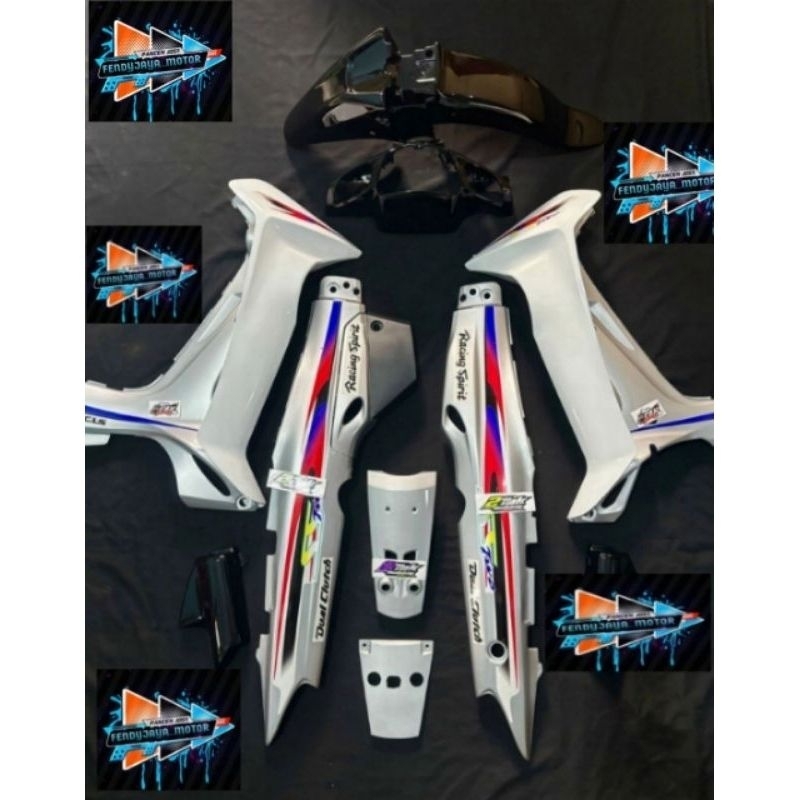 COVER BODY YAMAHA FIZR SS TWO FULLSET SILVER BODI HALUS FIZ R SS TWO WARNA SILVER COSTOM