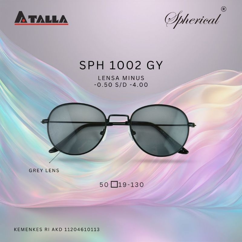 Kacamata Minus Lensa Gray -0.50 sd -4.00  Kacamata minus Cowok cewek Frame Oval Korean SPH1002GY Fra