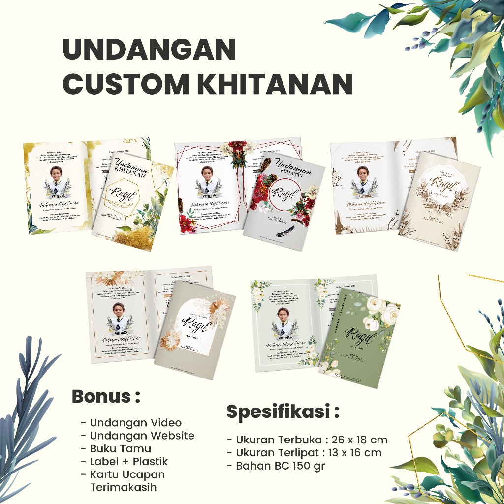 UNDANGAN KHITANAN ANAK CUSTOM | UNDANGAN WALIMATUL KHITAN | UNDANGAN ANAK
