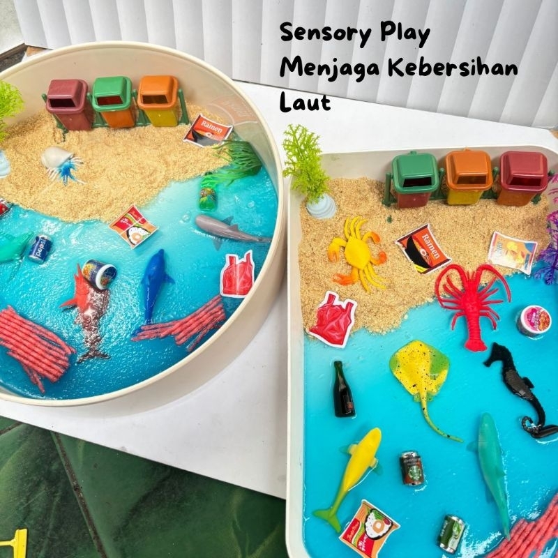 Sensory Play Kebersihan Laut / Sensory Play Save The Sea / Sensory Play / Paket Sensory / Mainan Sen