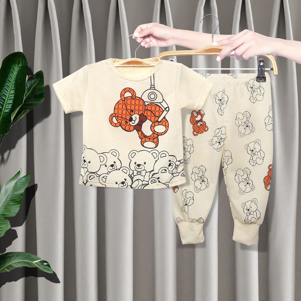 BAJU TIDUR ANAK LAKI-LAKI DAN PEREMPUAN BABY DOLL UMUR 2 SAMPAI 7 TAHUN BAHAN TEBAL LEMBUT ADEM / SE