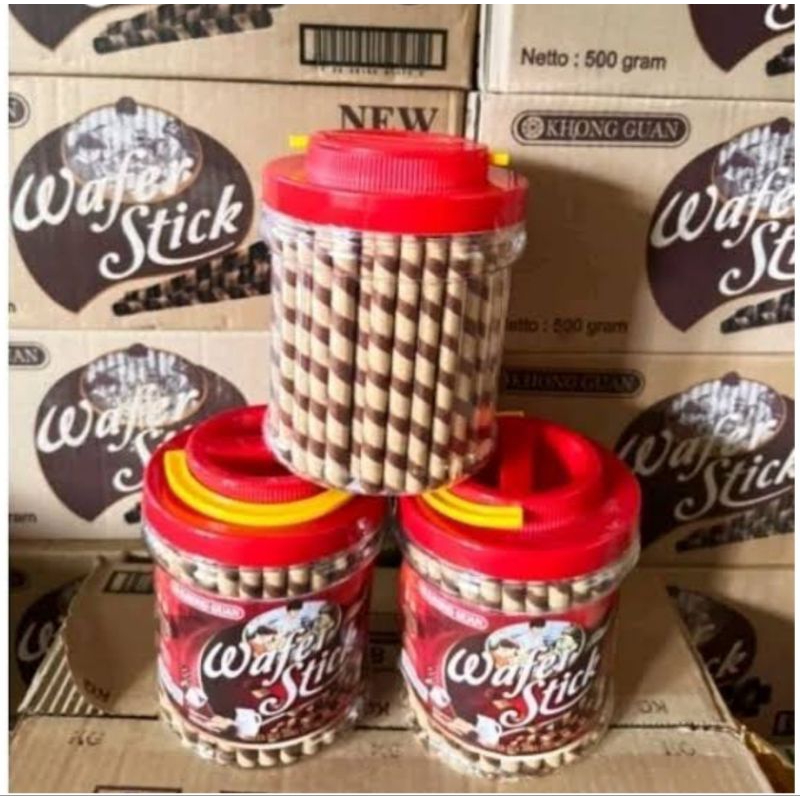 

[1 KARTON = 6 Toples × @500GRAM] Khong Guan Wafer Stick Astor Coklat Khongguan Waferstik 1dus