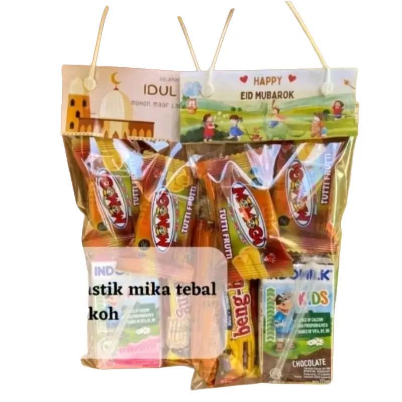 

Plastik snack lebaran idul fitri kertas - 1 pack isi 10pcs 1 motif, label kertas AP tebal 12x7cm, plastik OPP 20x12cm, dilubangi/plong dengan tali