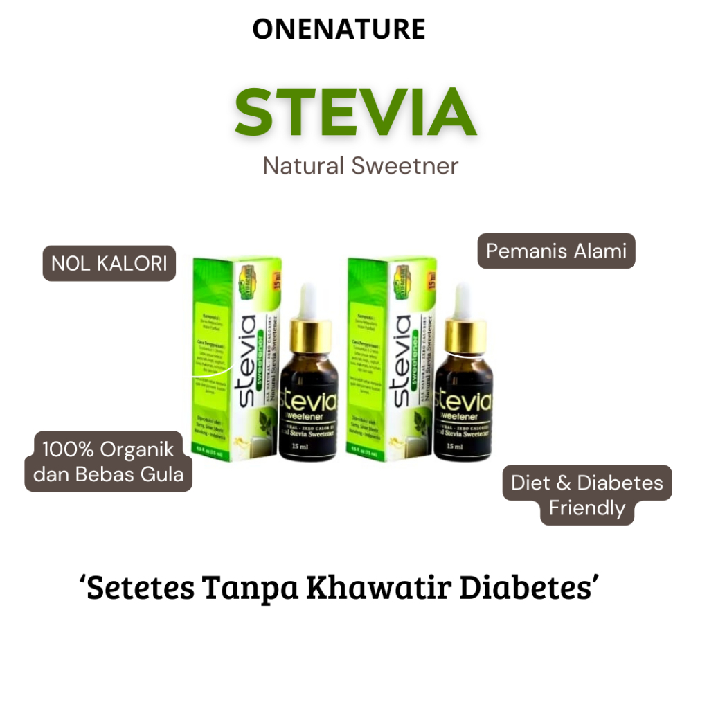 

Paket 2 Botol Syifacare Stevia Pemanis Alami Stefia Gula Rendah Kalori Sweetener
