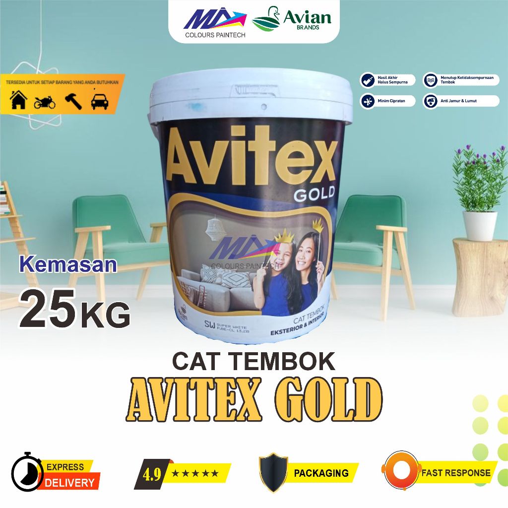 AVITEX GOLD SW SUPER WHITE 25 KG dan PUTIH SALJU 905