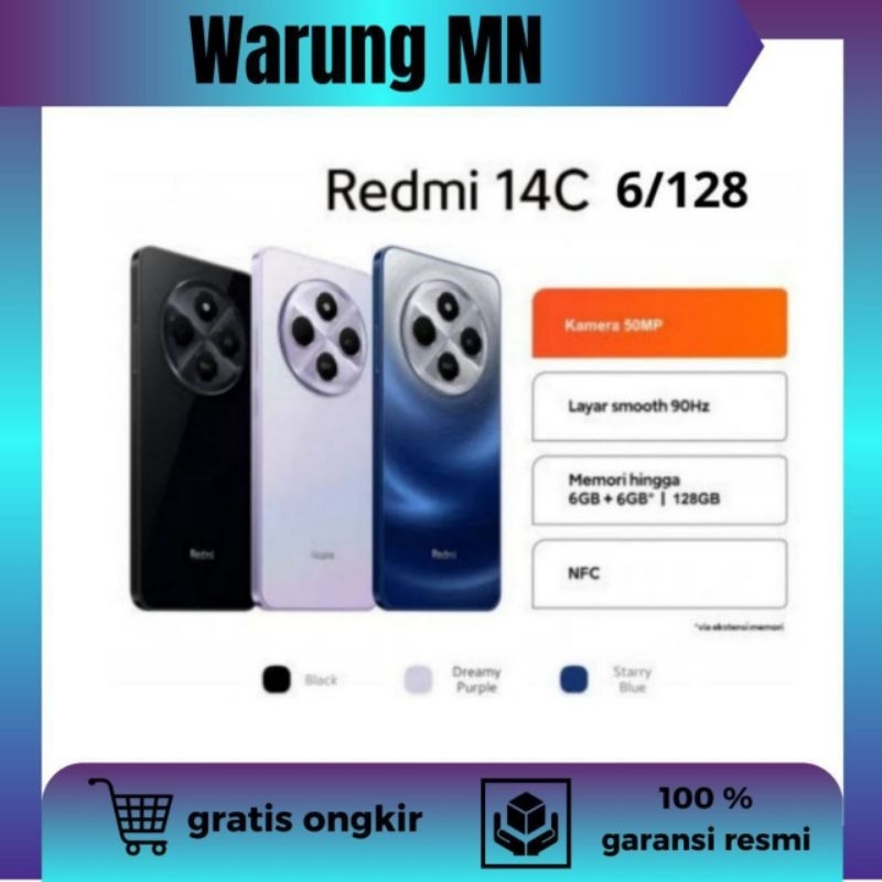 Redmi 14C 6/128 Ram 6gb Internal 128gb Garansi Resmi
