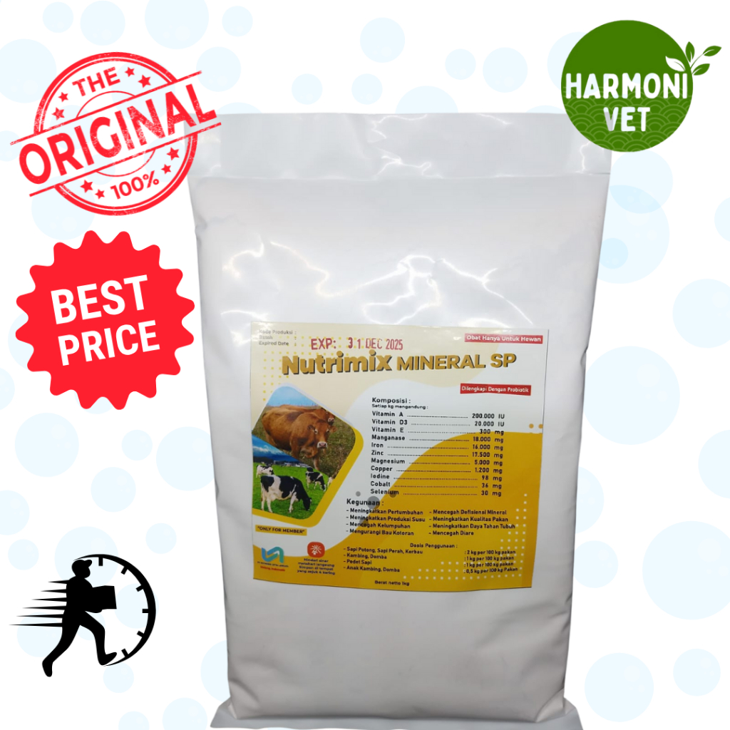 Nutrimix Mineral SP - Premix Sapi - Supplement Pakan Pemacu Produksi - Sapi, Kambing, Domba