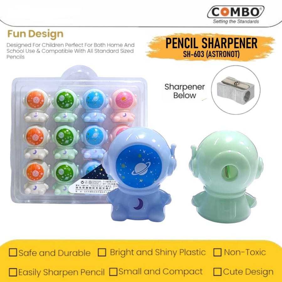 

(isi12pcs)Serutan Pensil Astronot / Rautan Pensil Astronot / Pencil Sharpener SH-603 / Pencil Sharpener SH-603 / Serutan Pensil Lucu / Single Hole Pencil Sharpener