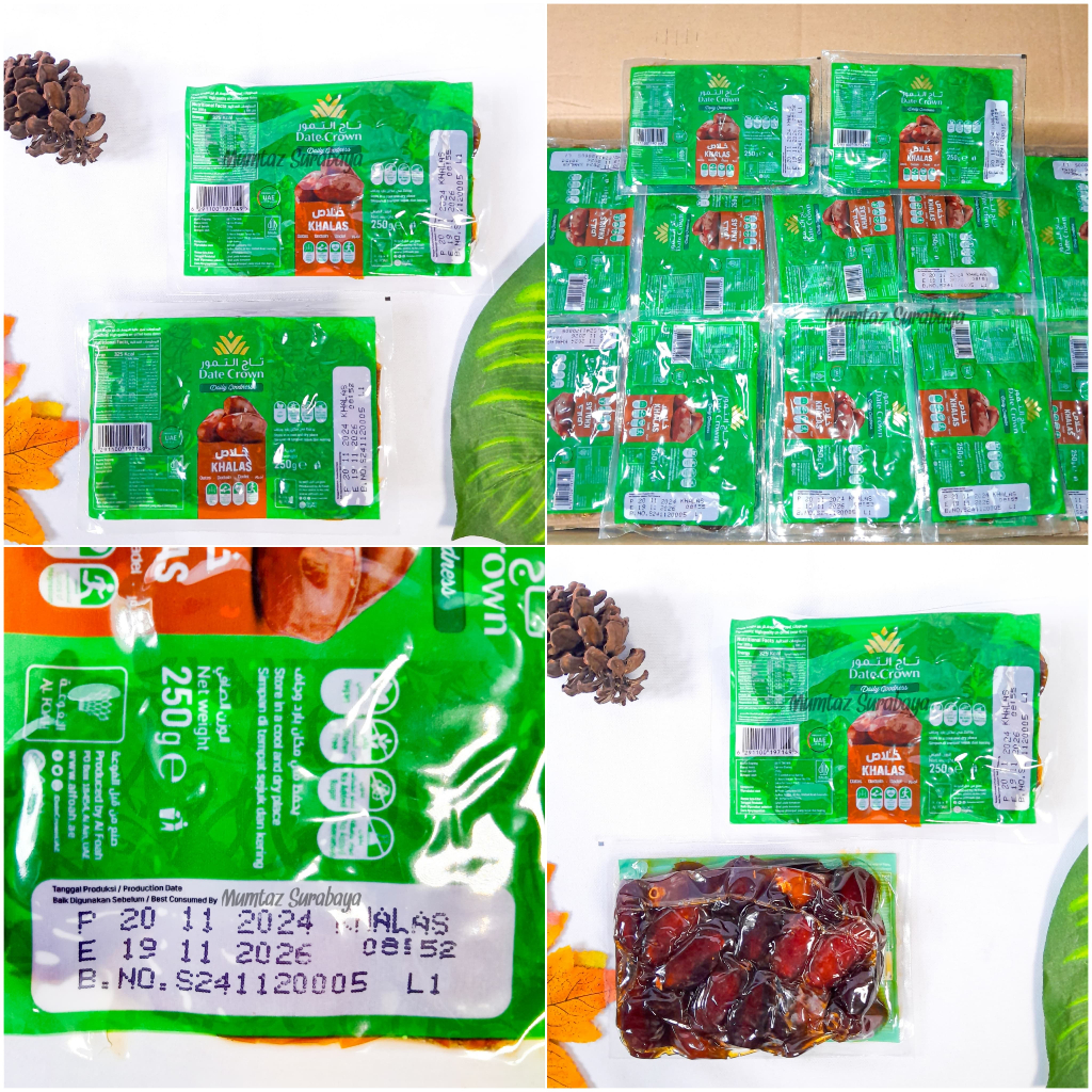 

Kurma Date Crown Khalas Vacum250gr Manis Enak Buka Puasa