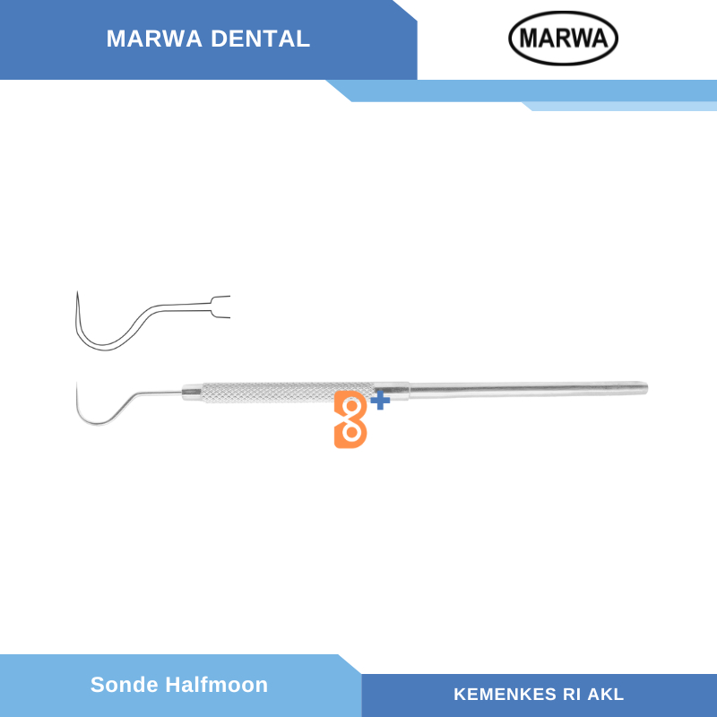 Sonde Halfmoon / Dental Explorer Halfmoon / Sonde Bengkok