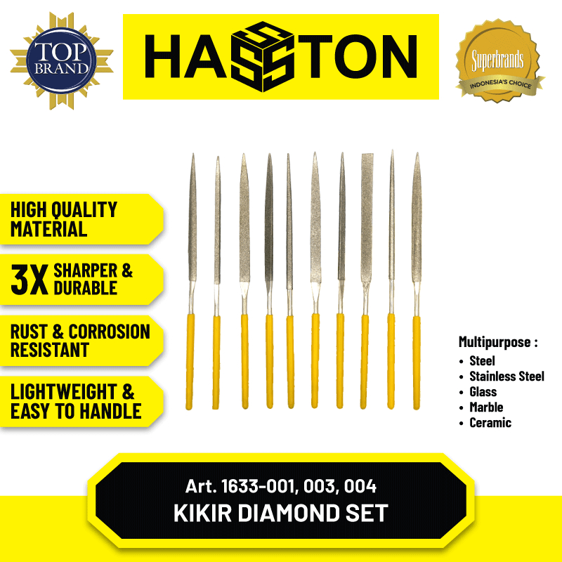 Hasston Kikir Emas Diamond File Set / Kikir Permata (1633)