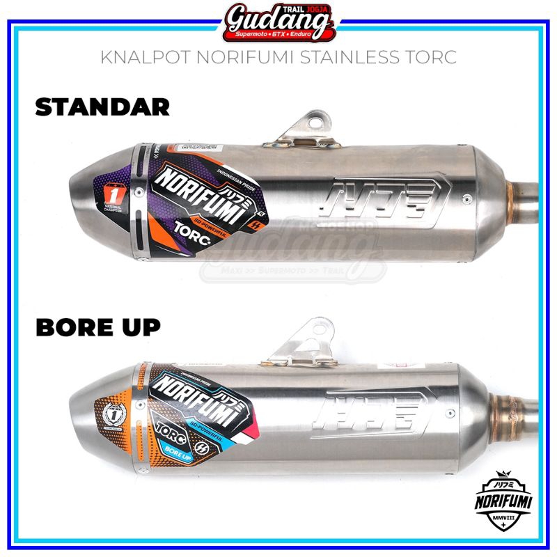 Knalpot Muffler Norifumi Torc Torch KLX CRF 150L Bigfoot WR 155 Stainless Titanium Bore Up Standar O