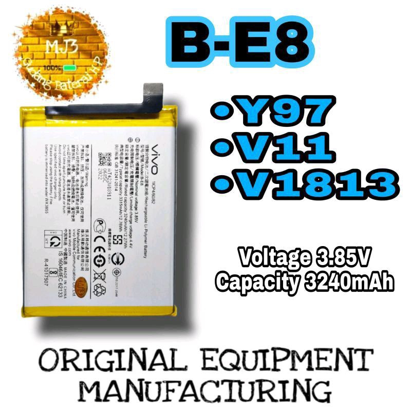 Baterai Battery Original Vivo Y97/V11/V11i/1806/V1813 Model B-E8 Battery Vivo 100%