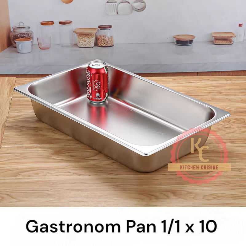 Gastronom Food Pan 1/1 x 10 cm / FoodPan / Wadah Prasmanan / Gastronom Pan Stainless