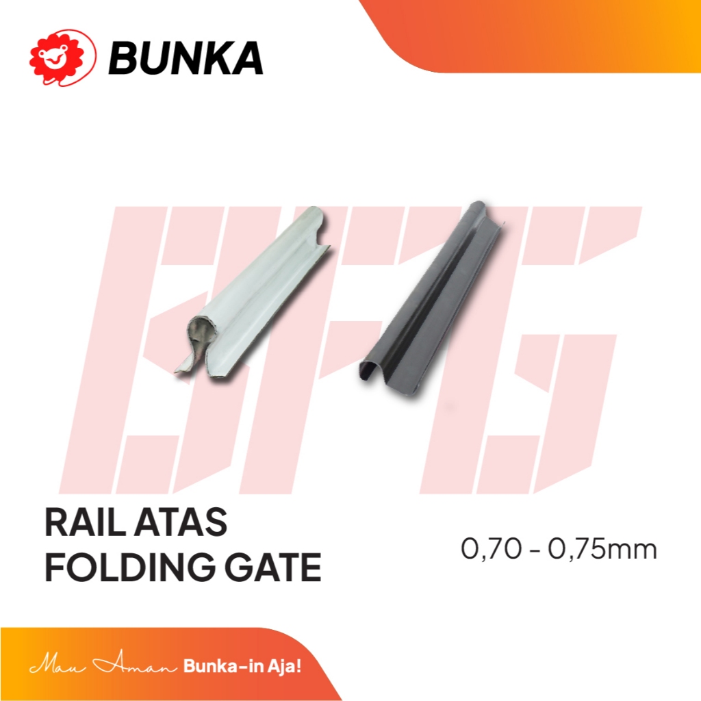 Rail Atas Pintu Folding Gate Bunka | Minim dan Full |Bahan Galvalum | Tahan Karat [WAJIB BACA DESKRI