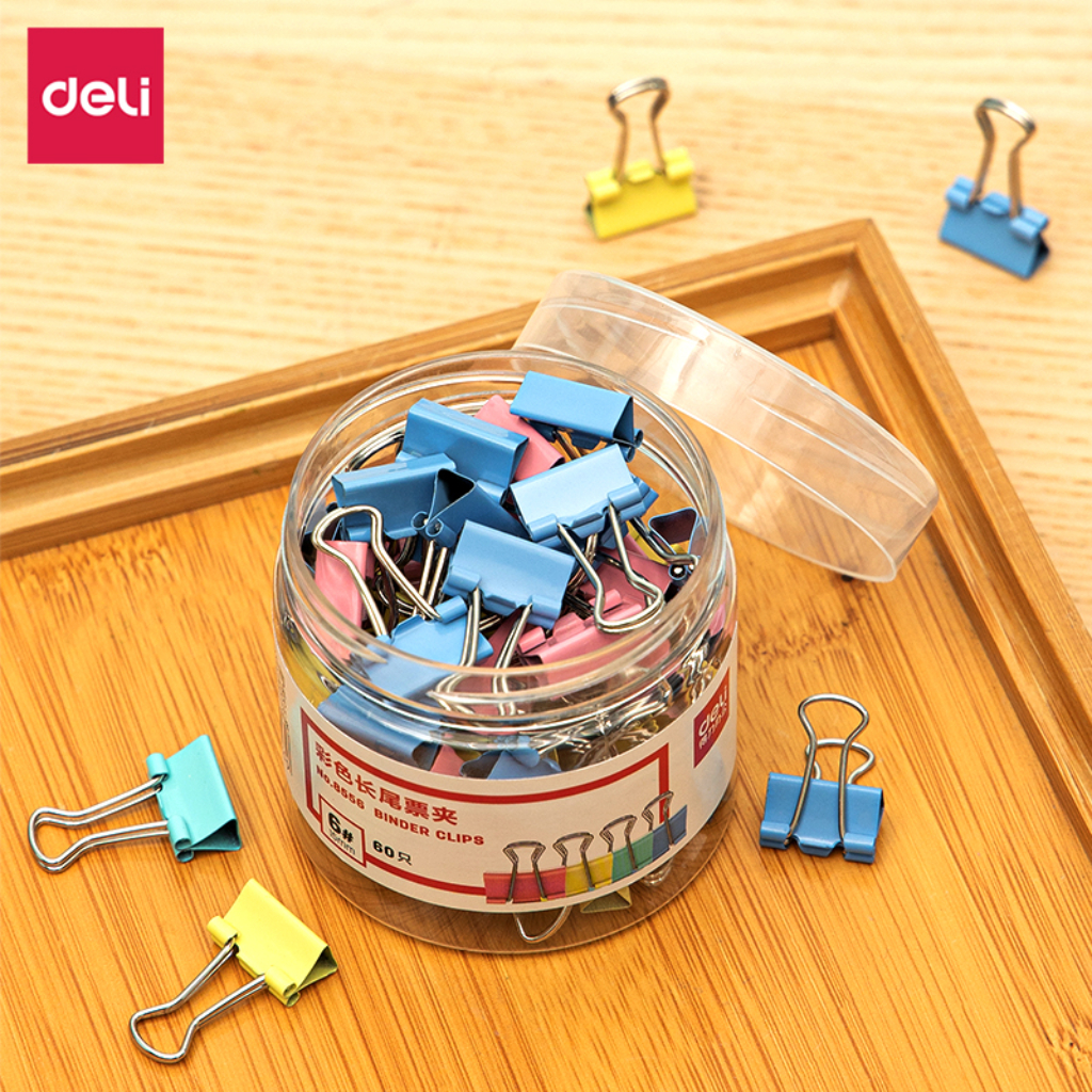 

Deli Binder Clips 15mm 60pcs Warna-Warni No. 8556