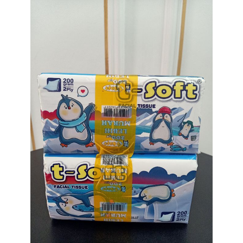 Tissue Facial T-Soft 200 gram 2ply banded
