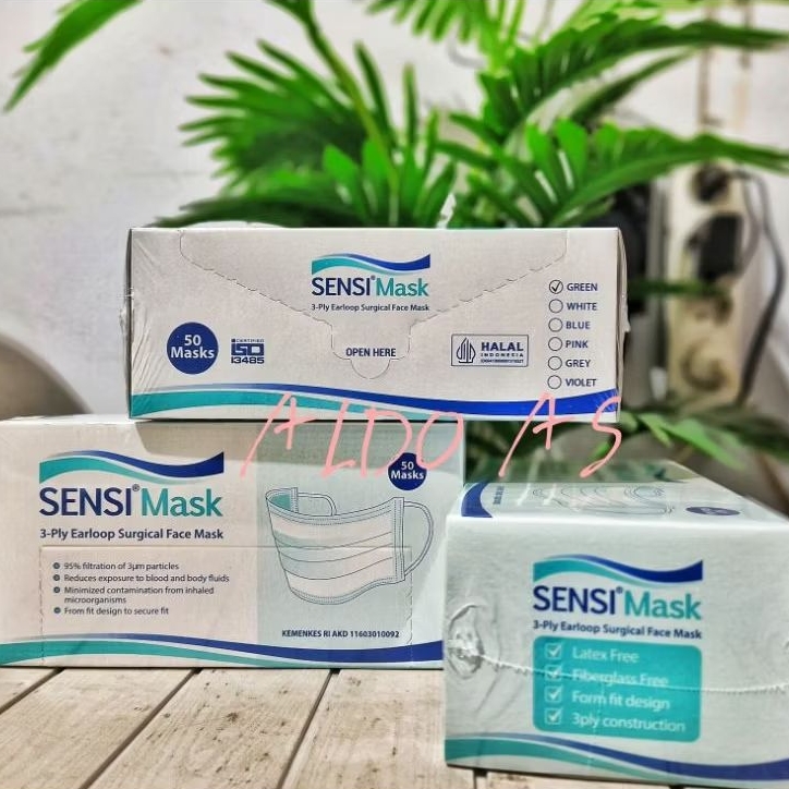 Masker Sensi Earloop 3ply Medis 40pcs & 50 pcs