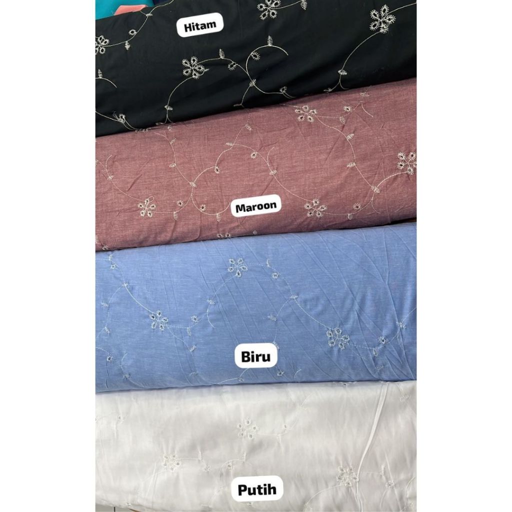 Kain meteran katun bordir bahan mukena