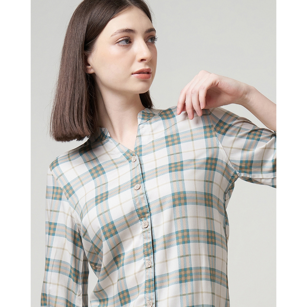 MCB - Blouse Wanita Basic Plaid Reguler Fit Fayyola Tosca | 5515104