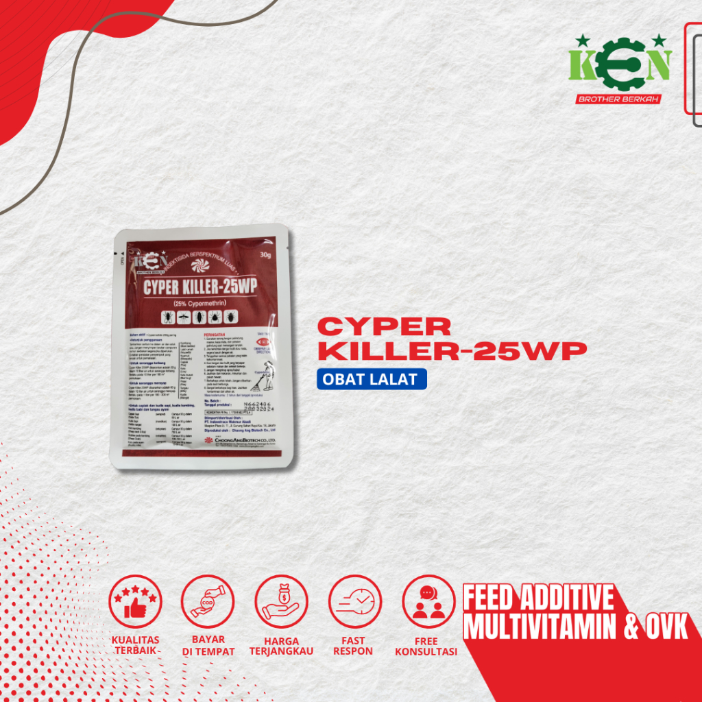 Cyper Killer 25WP 30gr Insektisida Pembasmi Hama Lalat Kutu dan Serangga
