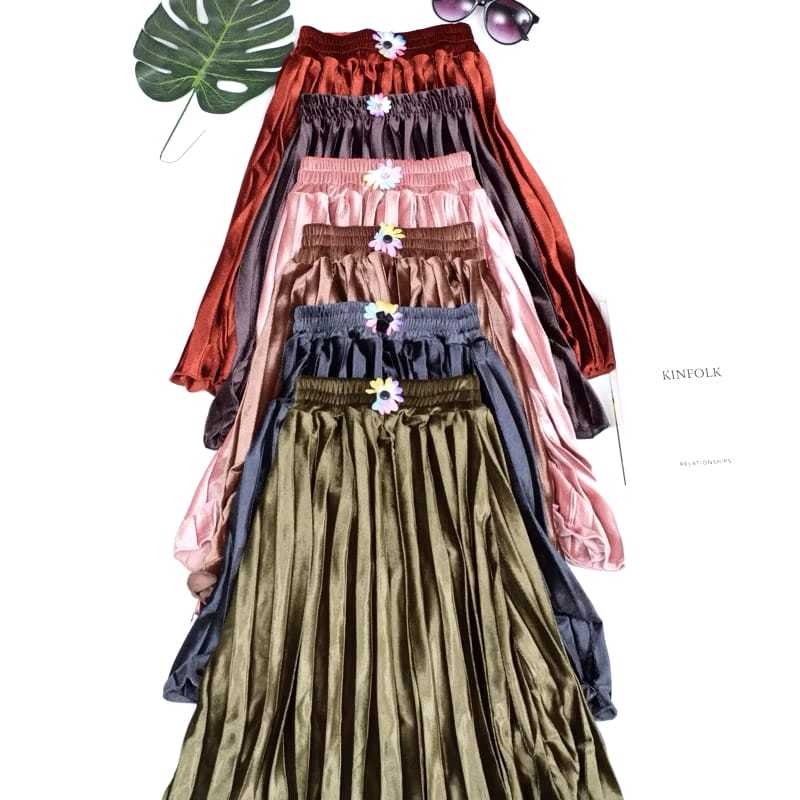 Rok Plisket Bludru Anak Premium velvet skirt