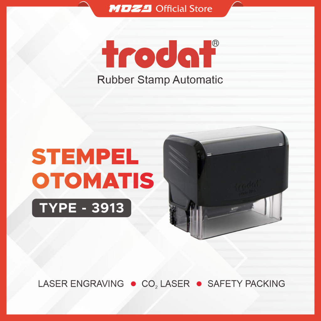 

Stempel TRODAT 3913 - Rubber Stamp Automatic - Stempel Karet Otomatis - Custom Ukuran 58mm × 22mm