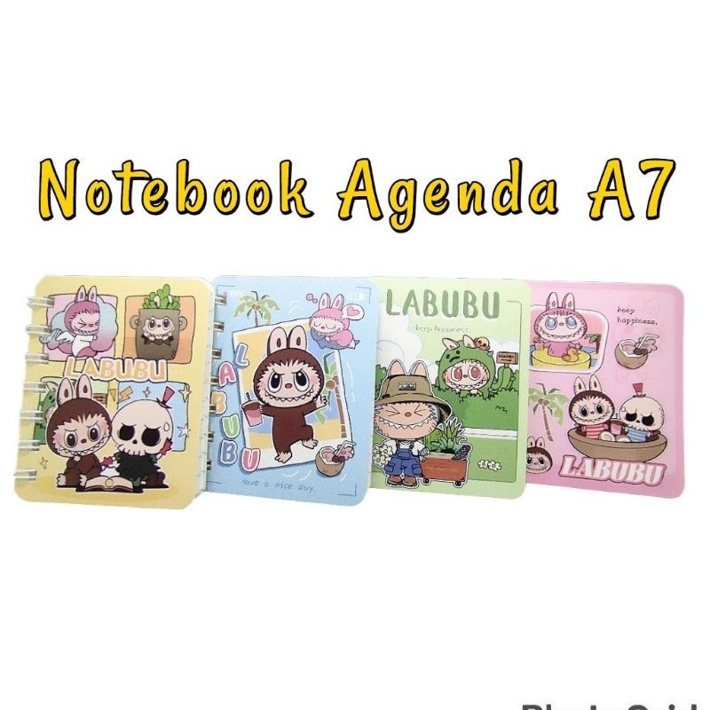 

notebook spiral A7 labubu note book kawat hard cover catatan saku agenda mini karakter