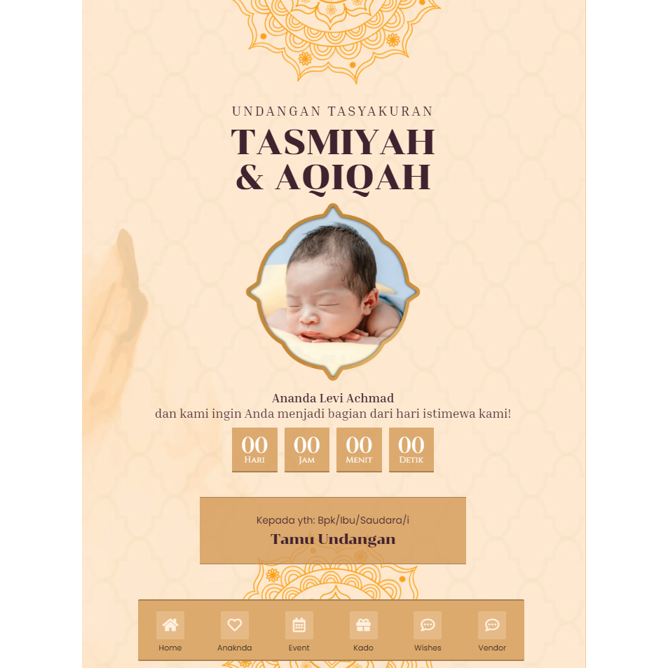Undangan Digital Tasyakuran Aqiqah dan Khitanan Anak